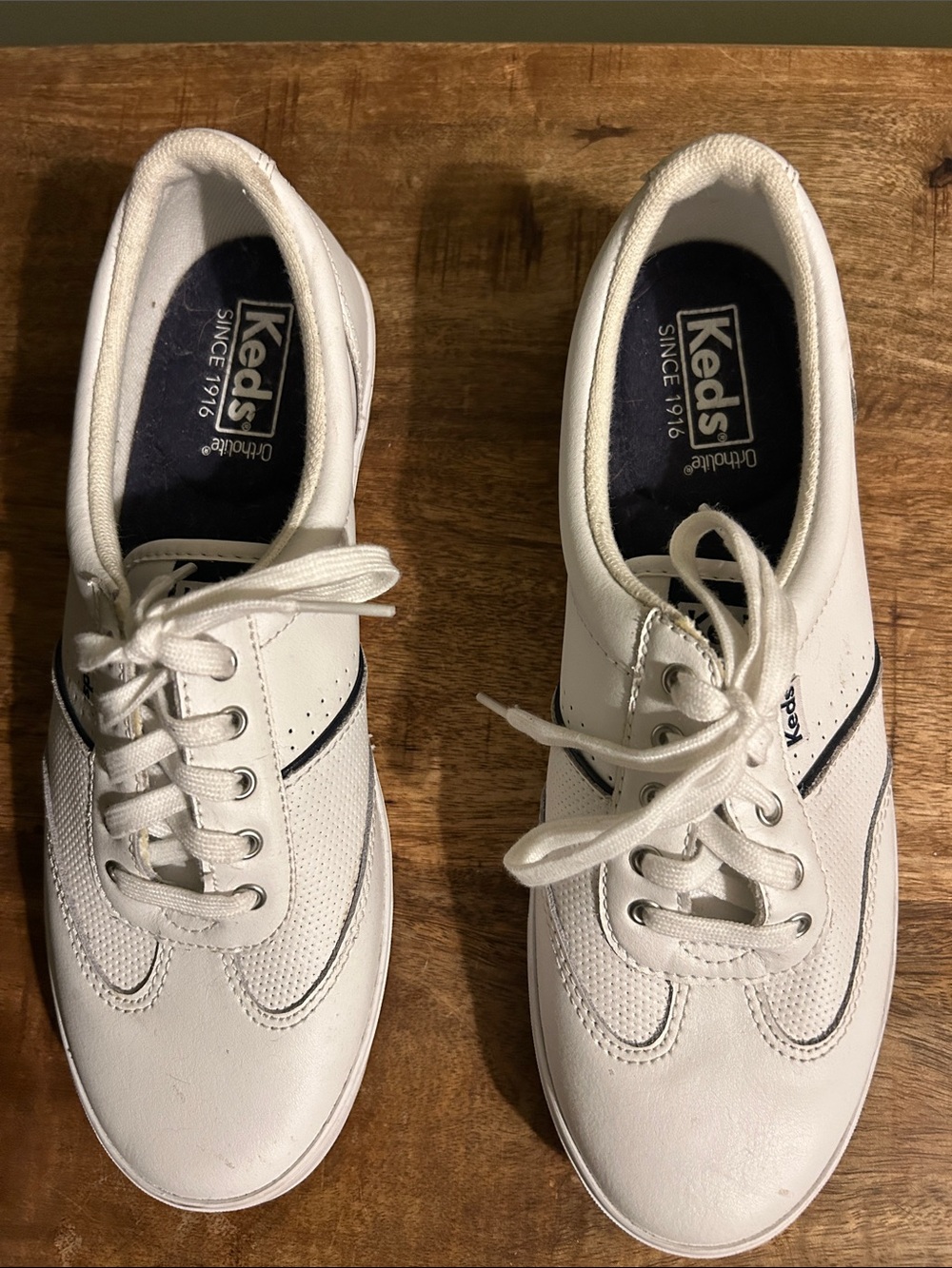 Keds White Sneakers with Navy Accents